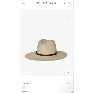 JANESSA LEONE Lyra Hat in Natural with Black Band, L